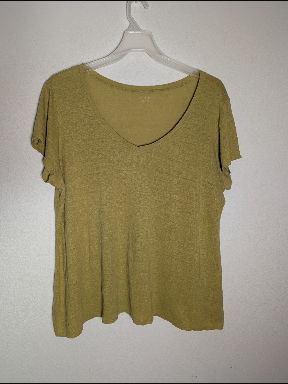 Eileen Fisher Womens Shirt 100% Organic Linen Quiet Luxury Butter Yellow Chic XL